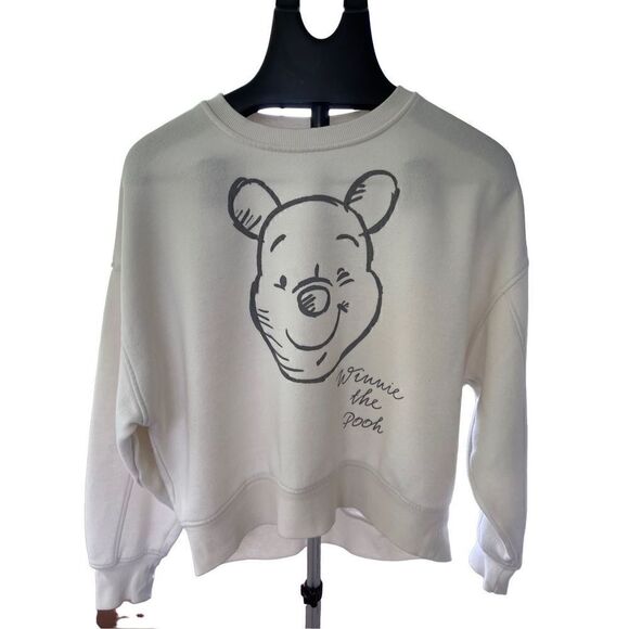 Disney Womens Sweatshirt Winnie The Pooh Size Large White & Gray - Picture 1 of 5